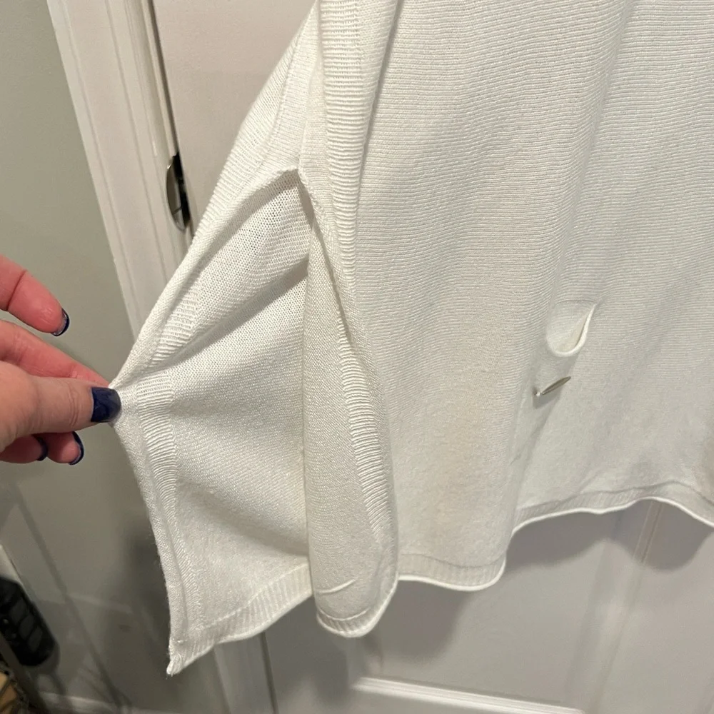 Mersea women’s white Catalina crewneck oversized sweater L/XL - Picture 5 of 8